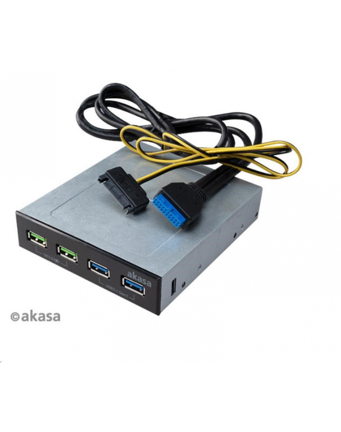 Akasa přední panel HUB 4 Port USB nabíjecí panel s dual Quick Charge 3.0 a dual USB 3.1 porty (AKA) główny