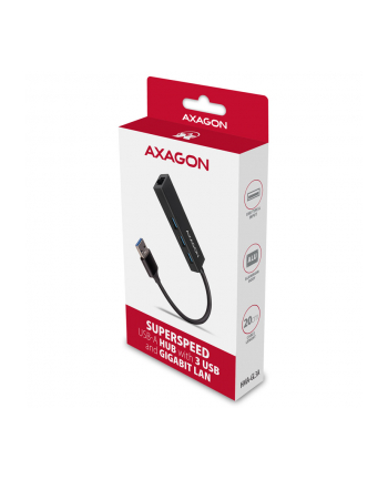 Axagon Hub Usb 1X Rj-45 + 3X Usb-A 3.2 Gen1 (Hma-Gl3A) (HMAGL3A) nr 1