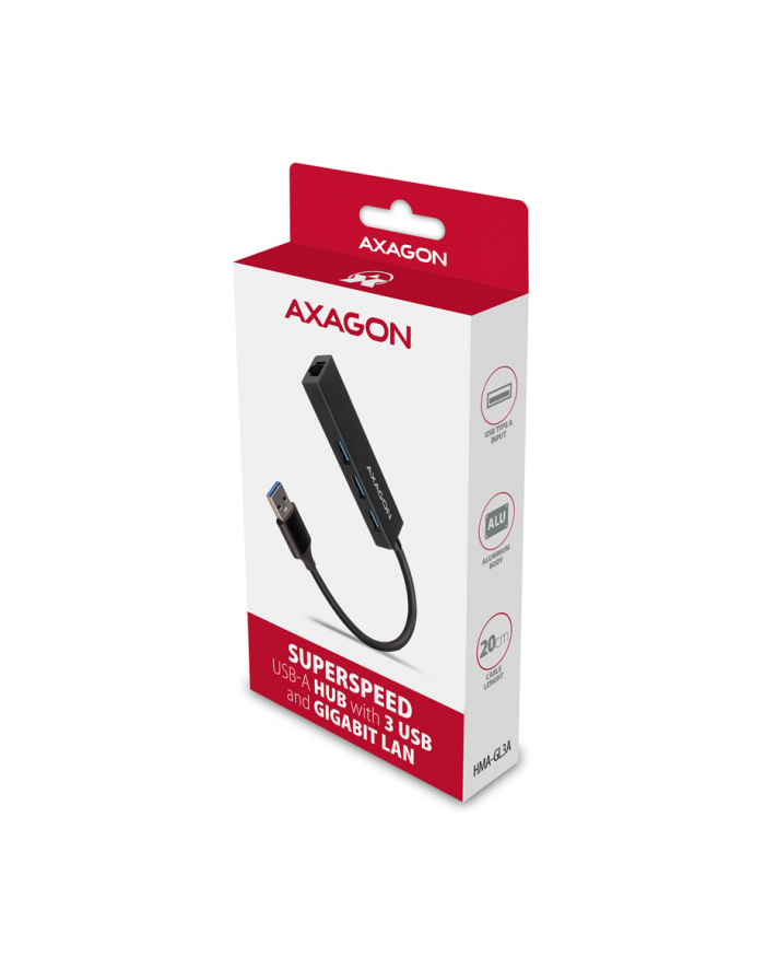 Axagon Hub Usb 1X Rj-45 + 3X Usb-A 3.2 Gen1 (Hma-Gl3A) (HMAGL3A) główny