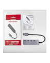 Axagon HUE-MSA, 4x USB 3.2 Gen 1 SWITCH hub, kovový, micro USB nap. konektor, kabel USB-A 20cm (AXN) - nr 23