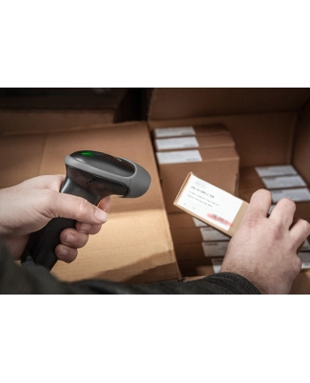 DIGITUS Czytnik kodów kreskowych przewodowy USB-RJ45 2m 1D i 2D zgodny z kodami QR stojak w zestawie