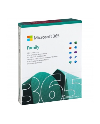 Microsoft 365 Family [DE] 1Y Subscr.P8 Ehemals Office 365 Home (6GQ01580) nr 1