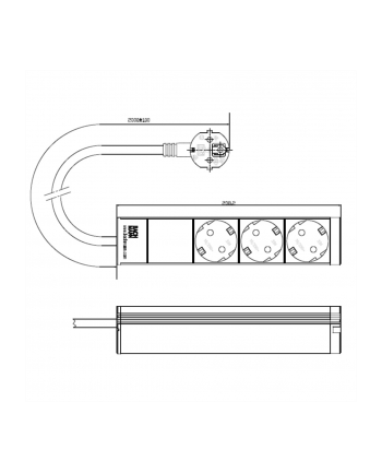 Triton Steckdosenleiste -ALU- 3-fach / 10