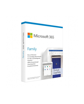 Microsoft 365 Family [DE] 1Y Subscr.P8 Ehemals Office 365 Home (6GQ01580)