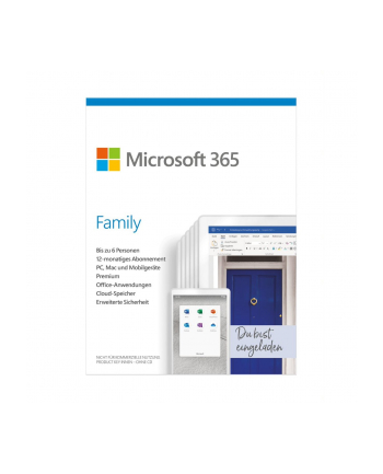 Microsoft 365 Family [DE] 1Y Subscr.P8 Ehemals Office 365 Home (6GQ01580)