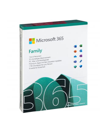 Microsoft 365 Family [DE] 1Y Subscr.P8 Ehemals Office 365 Home (6GQ01580)