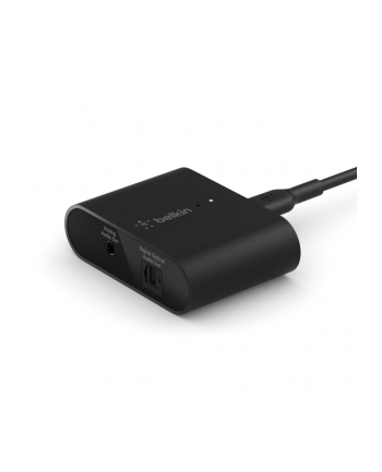 BELKIN ADAPTER SOUNDFORM AUDIO MFI DLA AIRPLAY 2, PORT OPTYCZNY I 3.5MM JACK, CZARNY (745883811892)