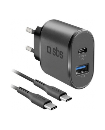 SBS Ładowarka Sieciowa Travel Charger 18W + Kabel Usb-C/Usb-C (TEKITTRPDCCK)