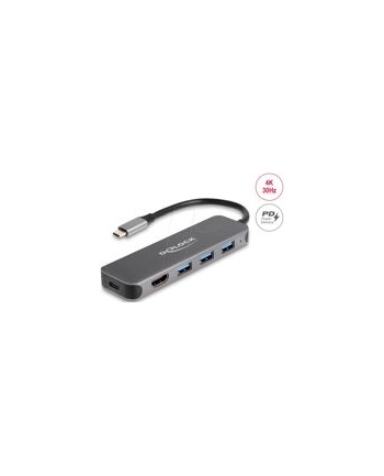 DeLOCK 3P USB Hub+4K HDMI+USB-C+PD 85W - 64171 nr 2