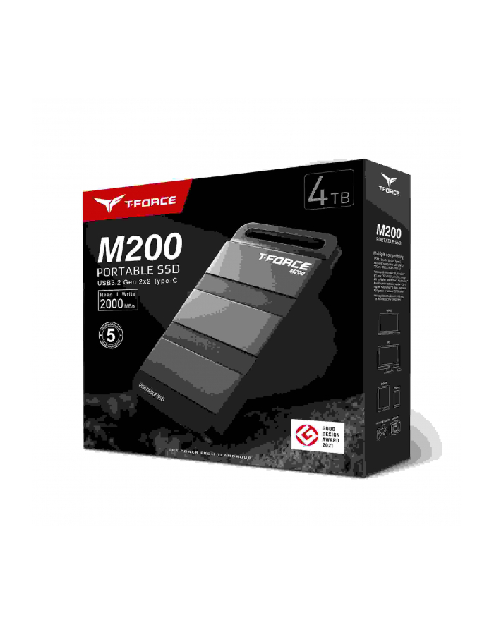 Team Group M200 Portable SSD 4 TB, External SSD (Kolor: CZARNY, USB-C 3.2 Gen 2x2 (20 Gbit/s)) główny