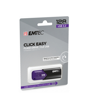 Emtec B110 Click Easy 128 GB USB stick (violet/Kolor: CZARNY, USB-A 3.2 Gen 1)