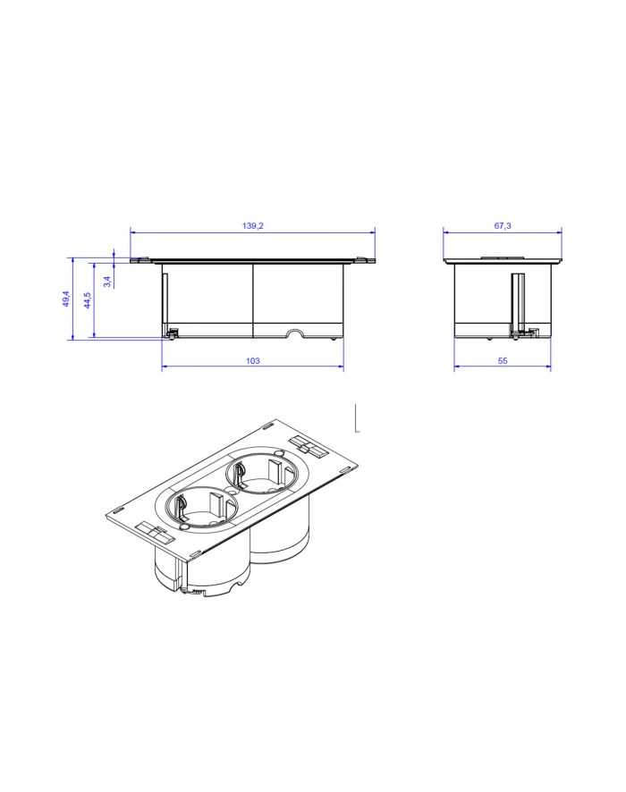 Bachmann DUE 929.000, 2x protective  contact socket główny