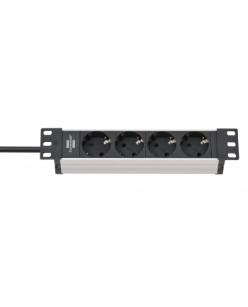 Brennenstuhl Alu-Line 10  4-way, power strip (Kolor: CZARNY/silver, 1U) nr 2