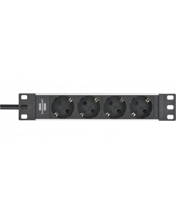 Brennenstuhl Alu-Line 10  4-way, power strip (Kolor: CZARNY/silver, 1U) nr 1