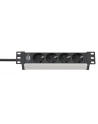 Brennenstuhl Alu-Line 10  4-way, power strip (Kolor: CZARNY/silver, 1U) - nr 4