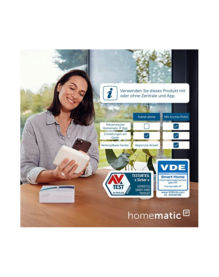 Homematic IP Smart Home window and door contact - with magnet (HmIP-SWDM), opening detector (Kolor: BIAŁY) główny