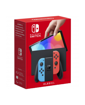 Nintendo Switch (OLED model), game console (neon red/neon blue)