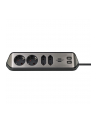 Brennenstuhl estilo corner power strip 4-way (Kolor: CZARNY/stainless steel, 2x USB) - nr 20