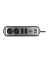 Brennenstuhl estilo corner power strip 4-way (Kolor: CZARNY/stainless steel, 2x USB) - nr 26
