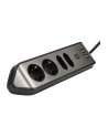 Brennenstuhl estilo corner power strip 4-way (Kolor: CZARNY/stainless steel, 2x USB) - nr 27
