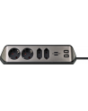Brennenstuhl estilo corner power strip 4-way (Kolor: CZARNY/stainless steel, 2x USB) - nr 34