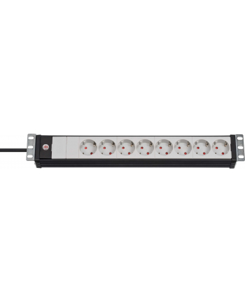 Brennenstuhl Premium-Line 19  8-way power strip (Kolor: CZARNY/light grey, suitable for 19  racks)