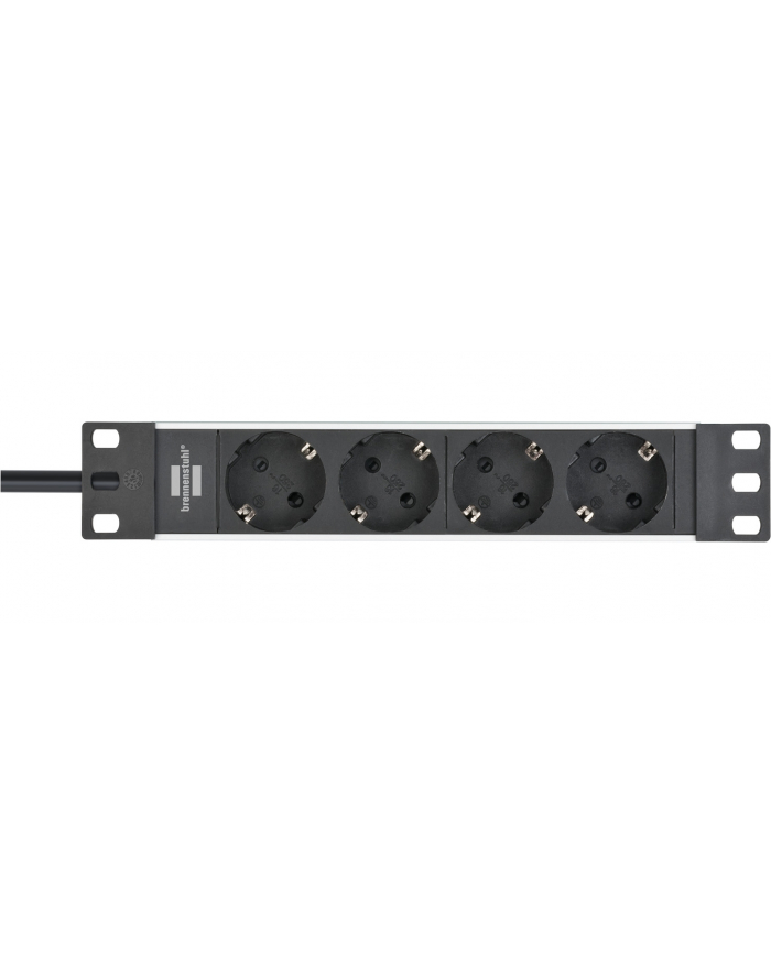 Brennenstuhl Alu-Line 10  4-way, power strip (Kolor: CZARNY/silver, 1U) główny