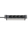 Brennenstuhl Alu-Line 10  4-way, power strip (Kolor: CZARNY/silver, 1U) - nr 6