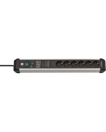 Brennenstuhl Premium Pczerwonyect Line 6-way power strip (Kolor: CZARNY/silver, 60,000 A surge protection , 3 meters)