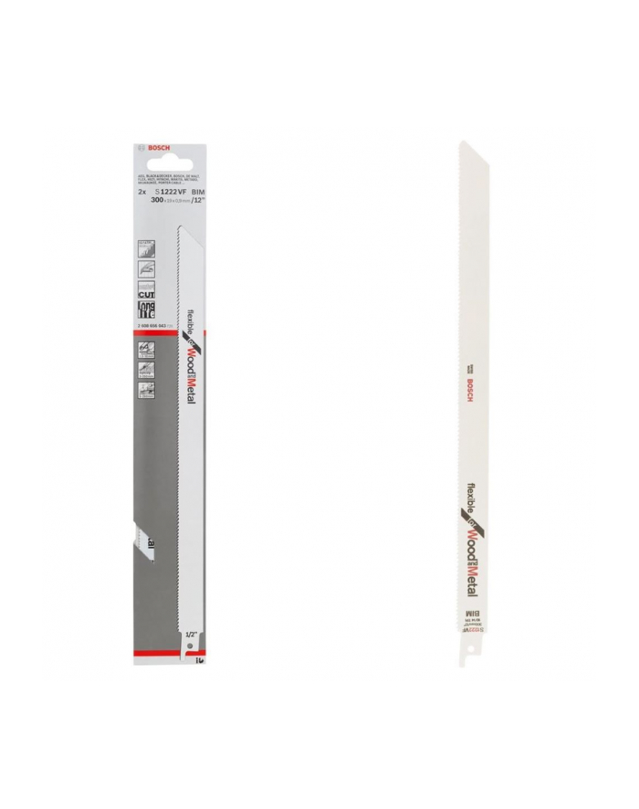 bosch powertools Bosch Saber Saw Blade S 1222 VF Flexible for Wood and Metal, 300mm (2 pieces) główny