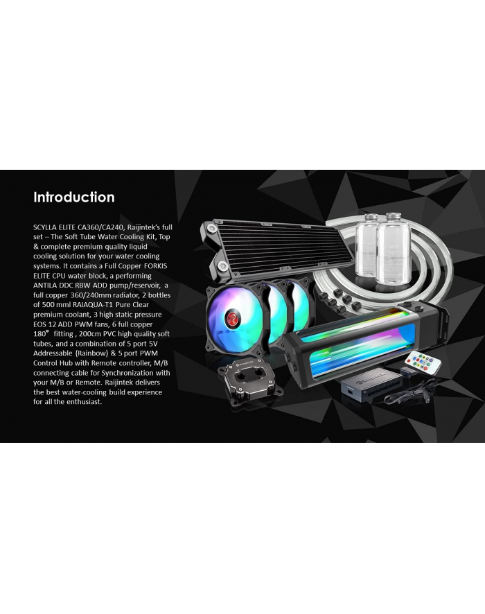 RAIJINTEK SCYLLA ELITE CA240 240mm, water cooling (Kolor: CZARNY, DiY-Kit) główny