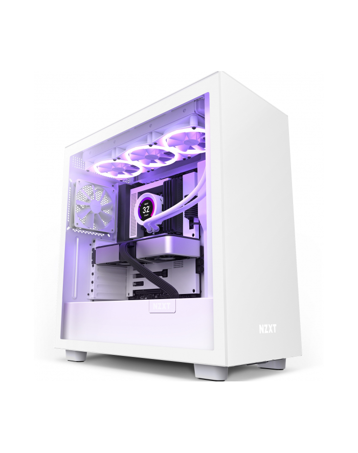 NZXT H7 tower case, tempered glass, Kolor: BIAŁY - window główny