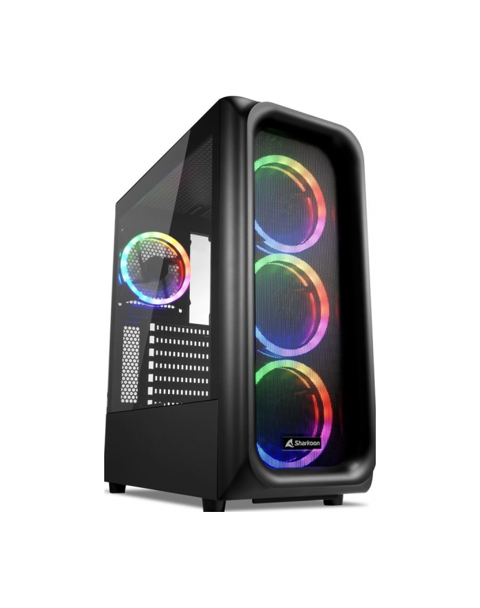 Sharkoon TK5M RGB, tower housing, Kolor: CZARNY, tempered glass - window główny