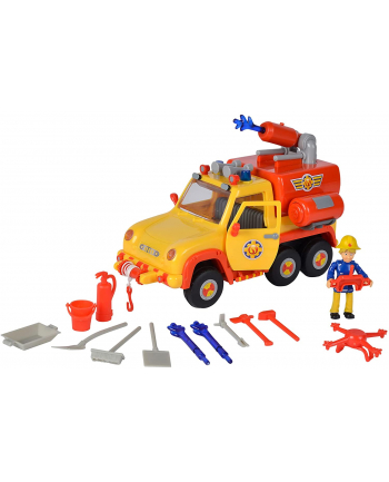 Simba Fireman Sam Fire Engine Venus 2.0 Toy Vehicle (Yellow/Orange, Includes Figure)