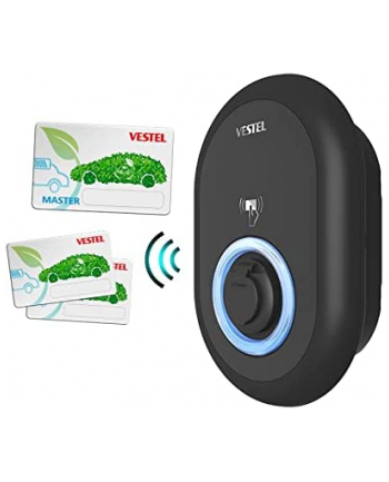 Vestel eCharger Home Smart 11 kW EVC04-AC11SWA-T2P7, Wallbox (Kolor: CZARNY, 11 kW, 7 m cable, RFID)