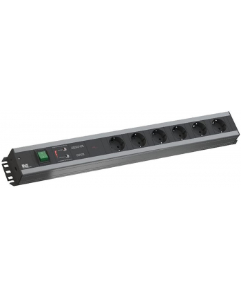 Bachmann 90 craftsman strip, 6-way socket strip (Kolor: CZARNY/grey, 2 meters, overvoltage protection )