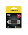 Intenso Twist Line 64 GB, USB stick (anthracite/transparent, USB-A 3.2 Gen 1, USB-C 3.2 Gen 1) - nr 32