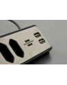 Brennenstuhl estilo corner power strip 4-way (Kolor: CZARNY/stainless steel, 2x USB) - nr 12