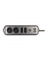 Brennenstuhl estilo corner power strip 4-way (Kolor: CZARNY/stainless steel, 2x USB) - nr 23