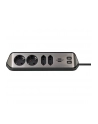 Brennenstuhl estilo corner power strip 4-way (Kolor: CZARNY/stainless steel, 2x USB) - nr 26