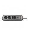Brennenstuhl estilo corner power strip 4-way (Kolor: CZARNY/stainless steel, 2x USB) - nr 32