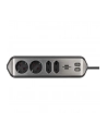 Brennenstuhl estilo corner power strip 4-way (Kolor: CZARNY/stainless steel, 2x USB) - nr 38