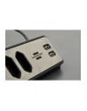 Brennenstuhl estilo corner power strip 4-way (Kolor: CZARNY/stainless steel, 2x USB) - nr 44