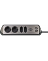 Brennenstuhl estilo corner power strip 4-way (Kolor: CZARNY/stainless steel, 2x USB) - nr 46