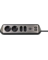 Brennenstuhl estilo corner power strip 4-way (Kolor: CZARNY/stainless steel, 2x USB) - nr 47