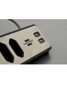 Brennenstuhl estilo corner power strip 4-way (Kolor: CZARNY/stainless steel, 2x USB) - nr 49