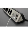 Brennenstuhl estilo corner power strip 4-way (Kolor: CZARNY/stainless steel, 2x USB) - nr 50