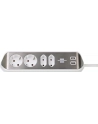 Brennenstuhl estilo corner power strip 4-way (Kolor: BIAŁY/stainless steel, 2x USB) - nr 27