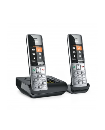 Gigaset COMFORT 500A Duo, analogue telephone (silver/Kolor: CZARNY, 2 handsets) nr 1