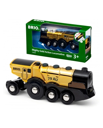 BRIO Golden battery locomotive with light and sound, railway nr 1